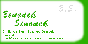 benedek simonek business card